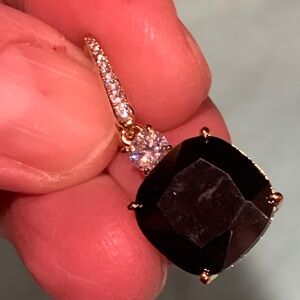 Absolutely gorgeous new black  stone with white crystals  earrings from France